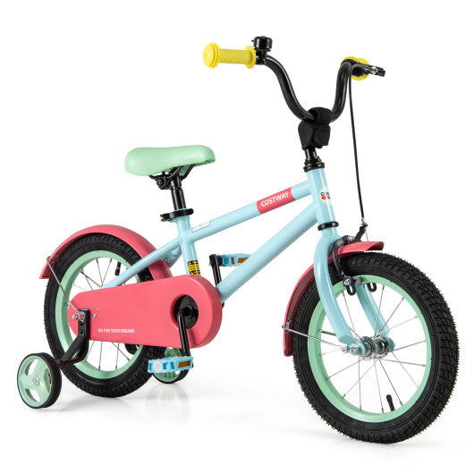 Kids Bike with Adjustable Handlebar and Saddle Blue-14 inches