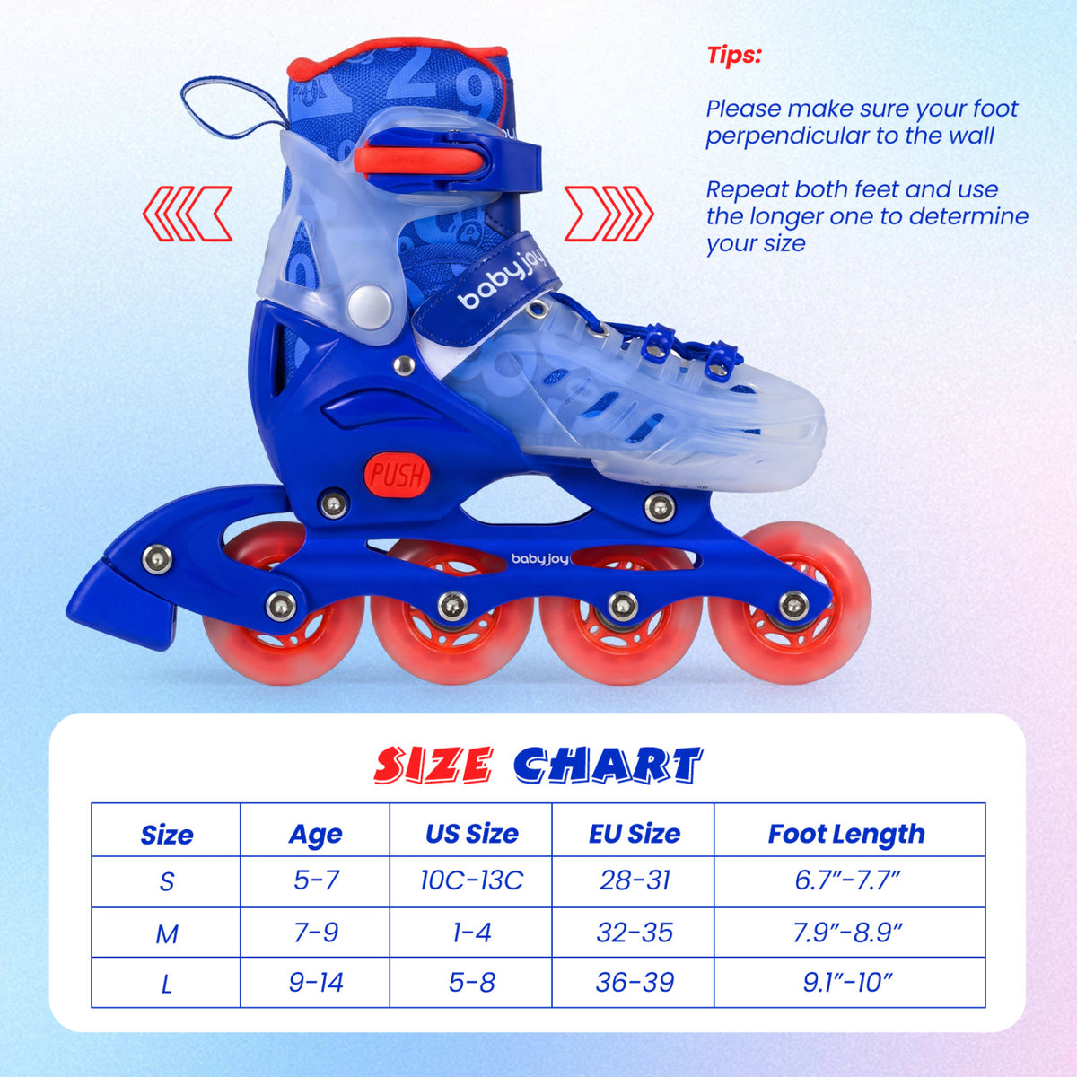 Kids Inline Skates with Light Up Wheels for Beginners Ages 9-14-Blue