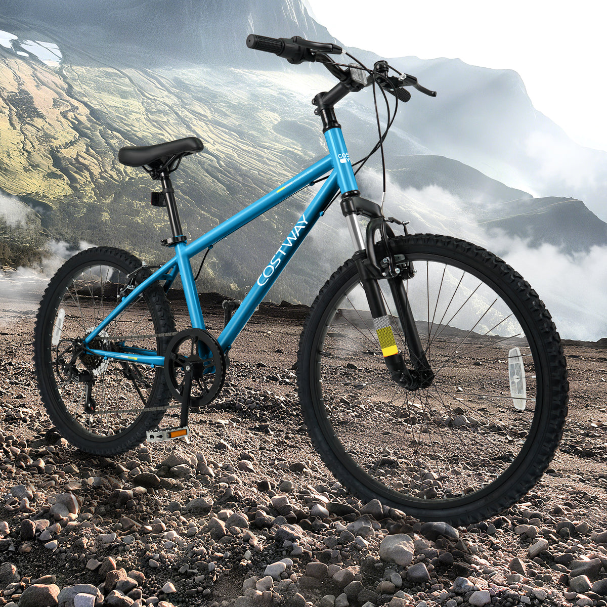 Kids Mountain Bike 20 Inch Child Bicycle for Boys Girls Aged 8+ Years Old Blue