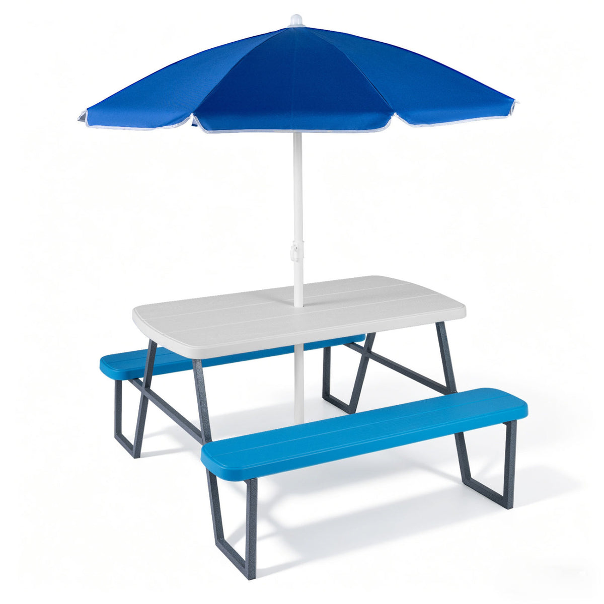 Kids Picnic Table with Benches Seats up to 4-Blue