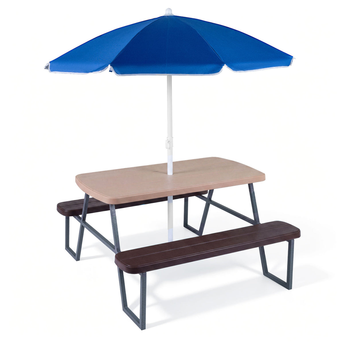 Kids Picnic Table with Benches Seats up to 4-Brown