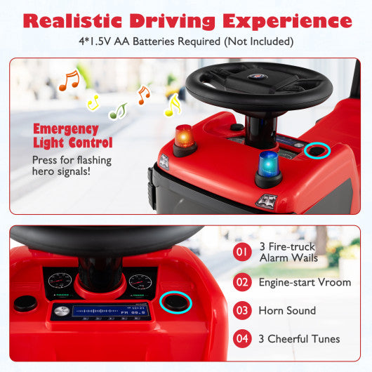 Kids Ride On Push Car Licensed SCANIA Truck Toy with Steering Wheel and Music-Red