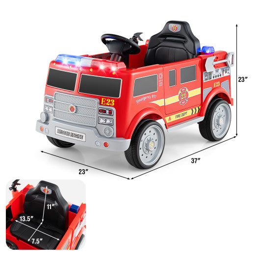 Kids Ride on Fire Truck with Remote Control and Extinguisher-Red