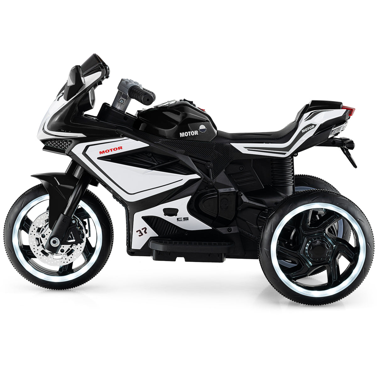 Kids Ride on Motorcycle 6V Battery Powered Mini Electric Motorbike with LED Lights-Black