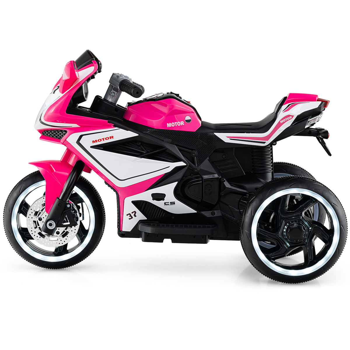 Kids Ride on Motorcycle 6V Battery Powered Mini Electric Motorbike with LED Lights-Pink