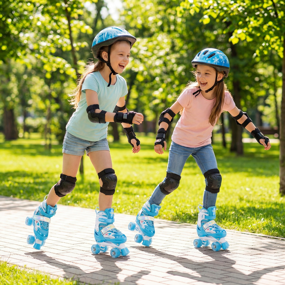 Kids Roller Skates for Girls Boys with Light-up Wheels and Safety Protection-Navy