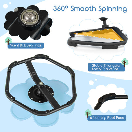 Round Coffee Table Set of 2 with Heavy-Duty Metal Frame-White