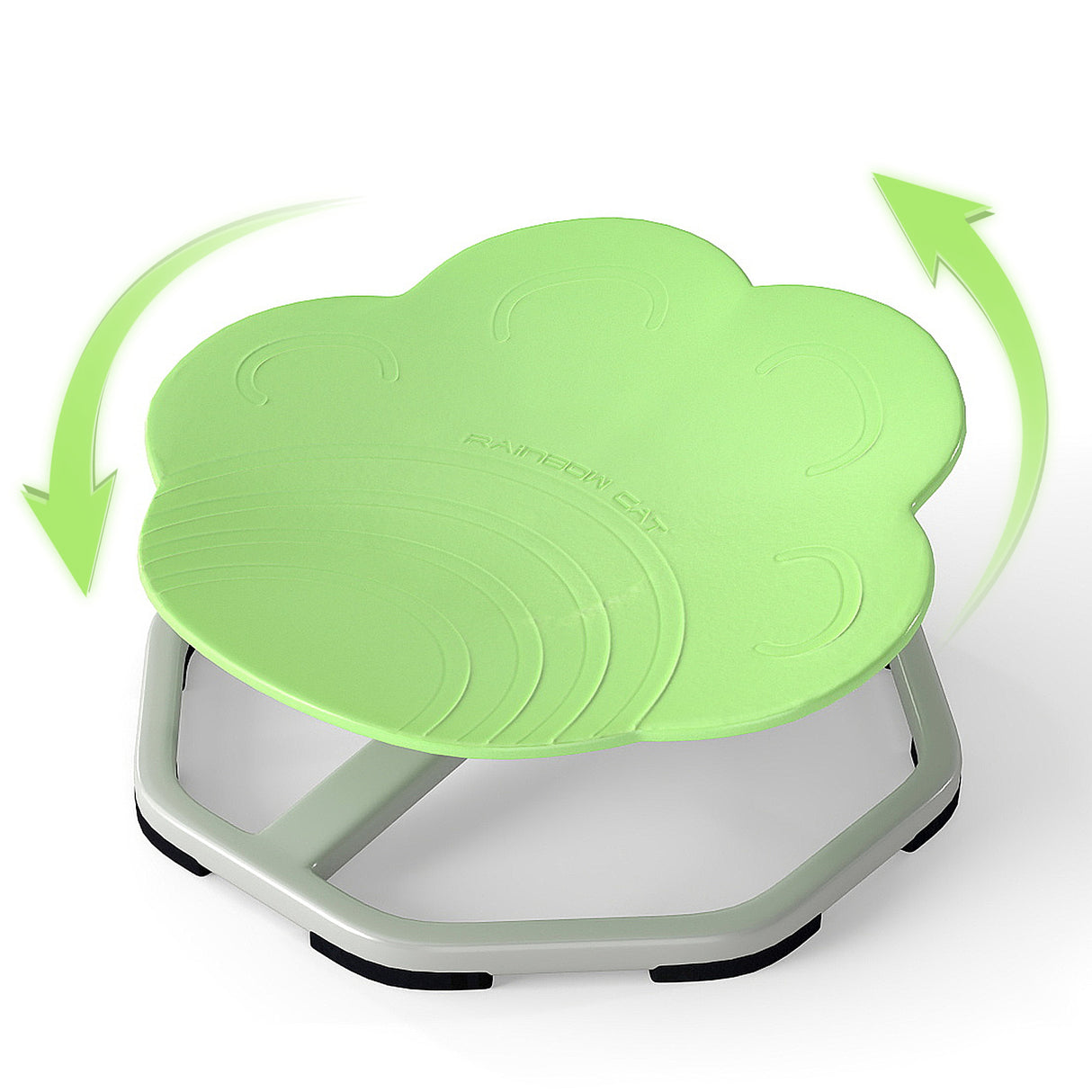 Kids Sensory Swivel Chair Cat Claw 360° Spinning Chair with Non-Slip Metal Base-Green