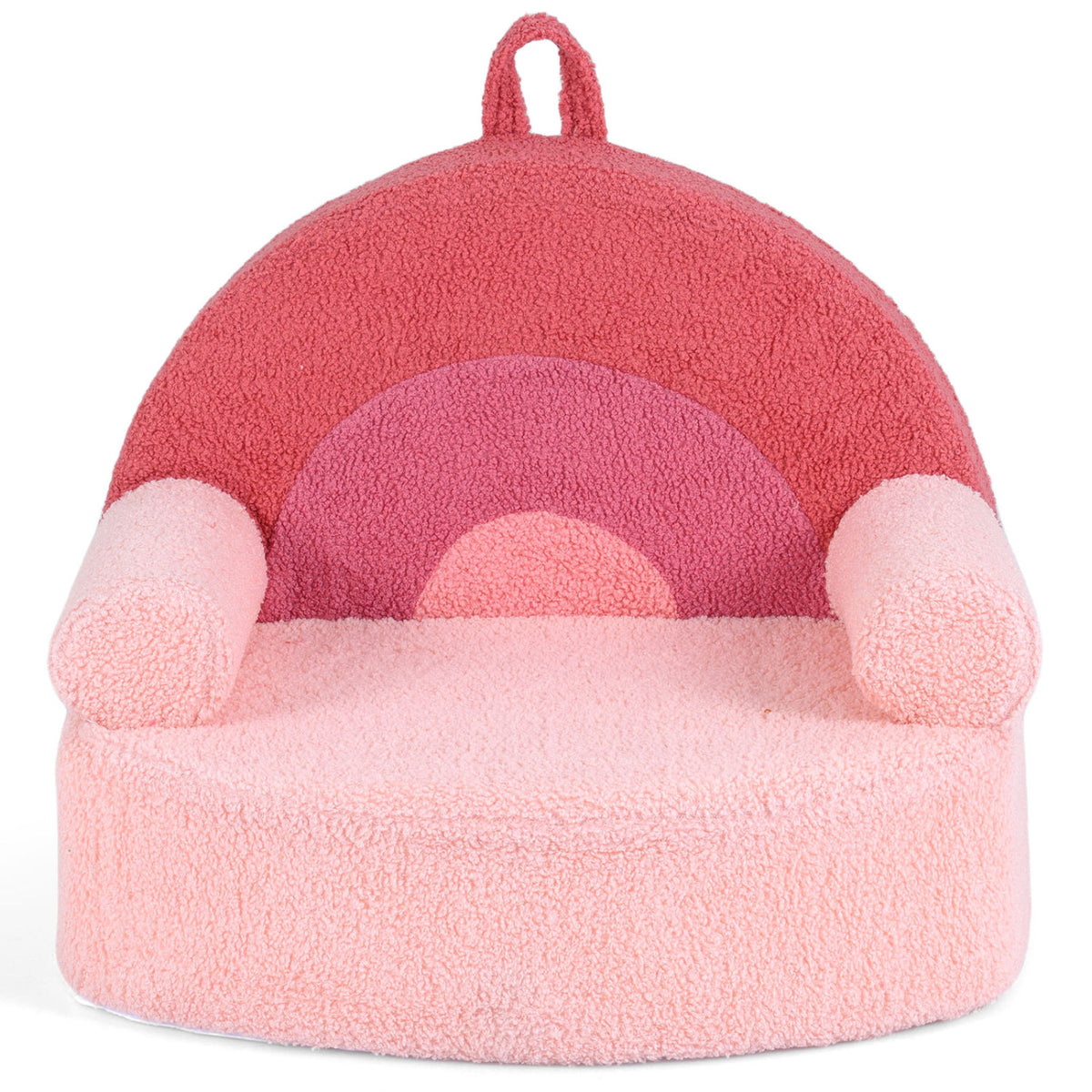 Kids Sofa Toddler Foam Couch with Soft Fleece Fabric Cover-Pink