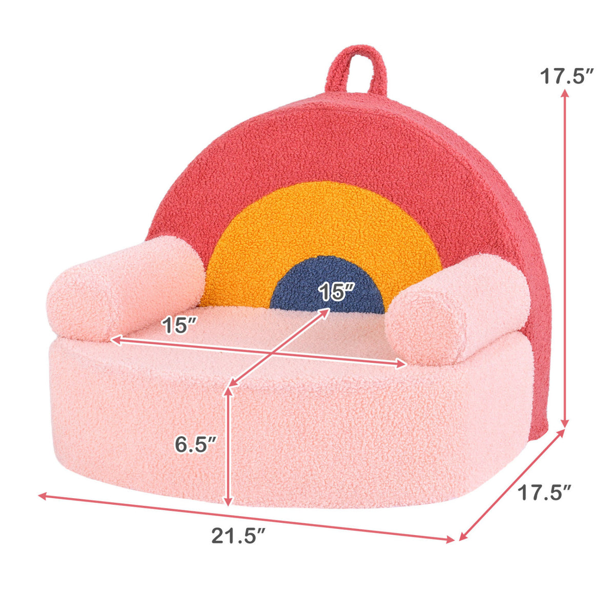 Kids Sofa Toddler Foam Couch with Soft Fleece Fabric Cover-Red