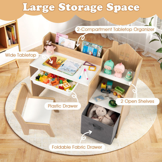 6V Kids Ride On Excavator Fun Digger with Folding Basketball Hoop