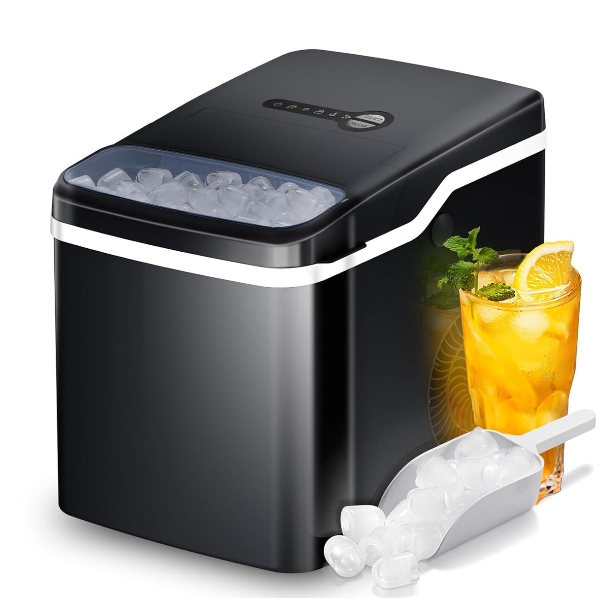 Ice Makers Countertop,26.5Lbs/24H,Self-Cleaning Portable Ice Maker Machine with HandleZ4701