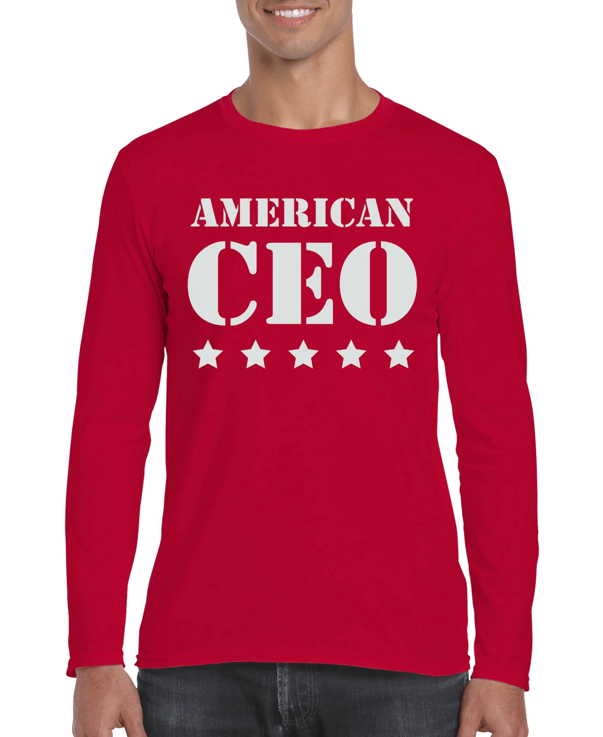 Five Star American CEO Men's Long Sleeve Shirt