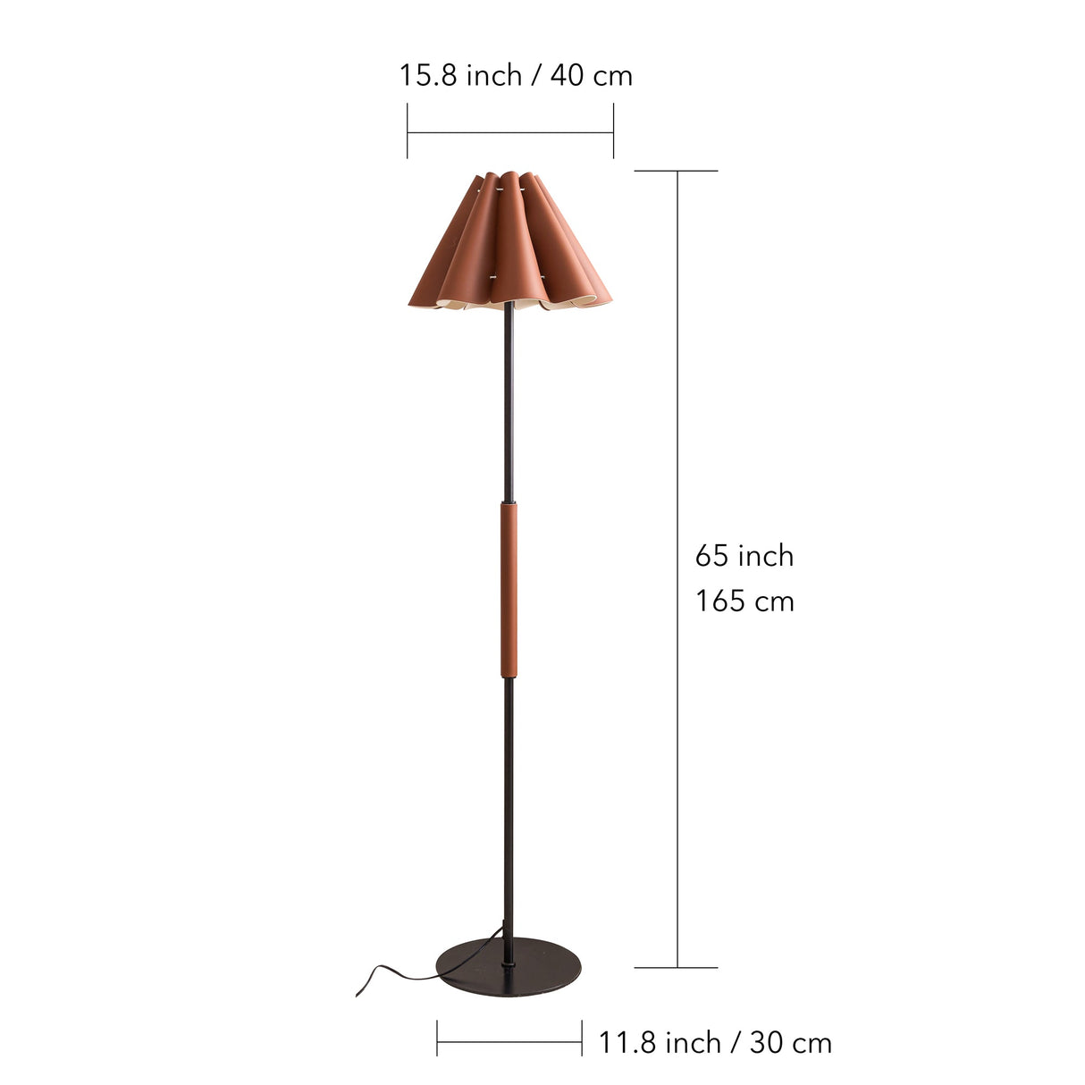 Floor Lamp with Leather Lampshade