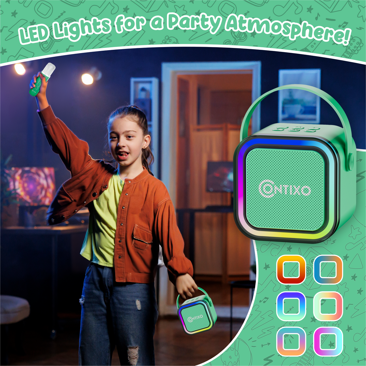 Contixo V8 7" Kids Tablet With Kids Bluetooth Karaoke and Two Microphones