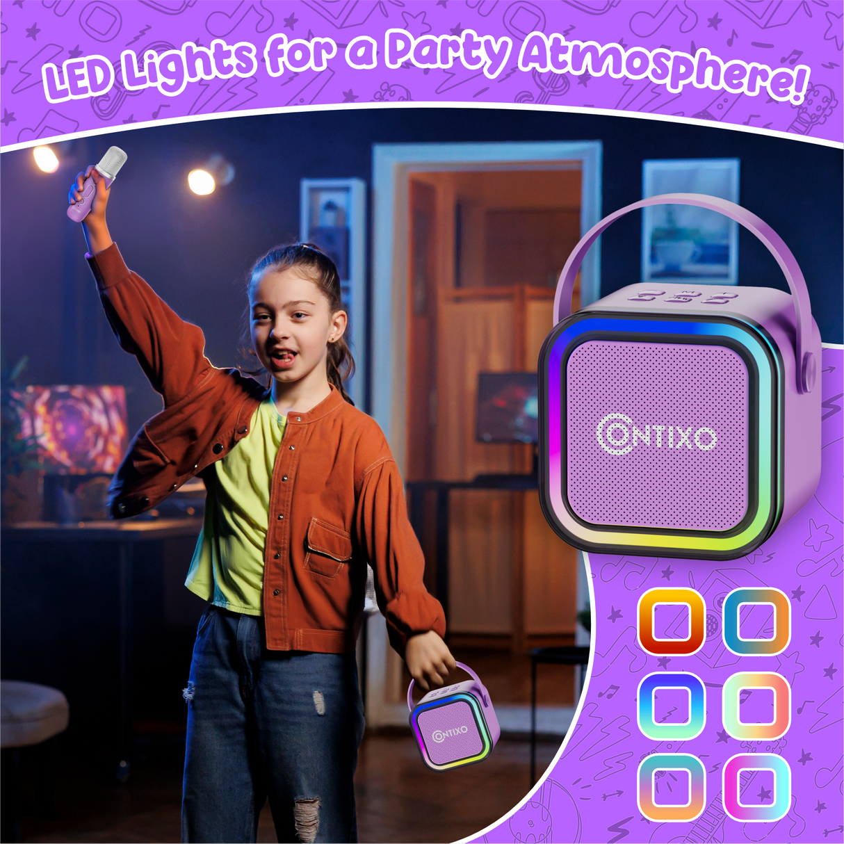 Contixo V8 7" Kids Tablet With Kids Bluetooth Karaoke and Two Microphones