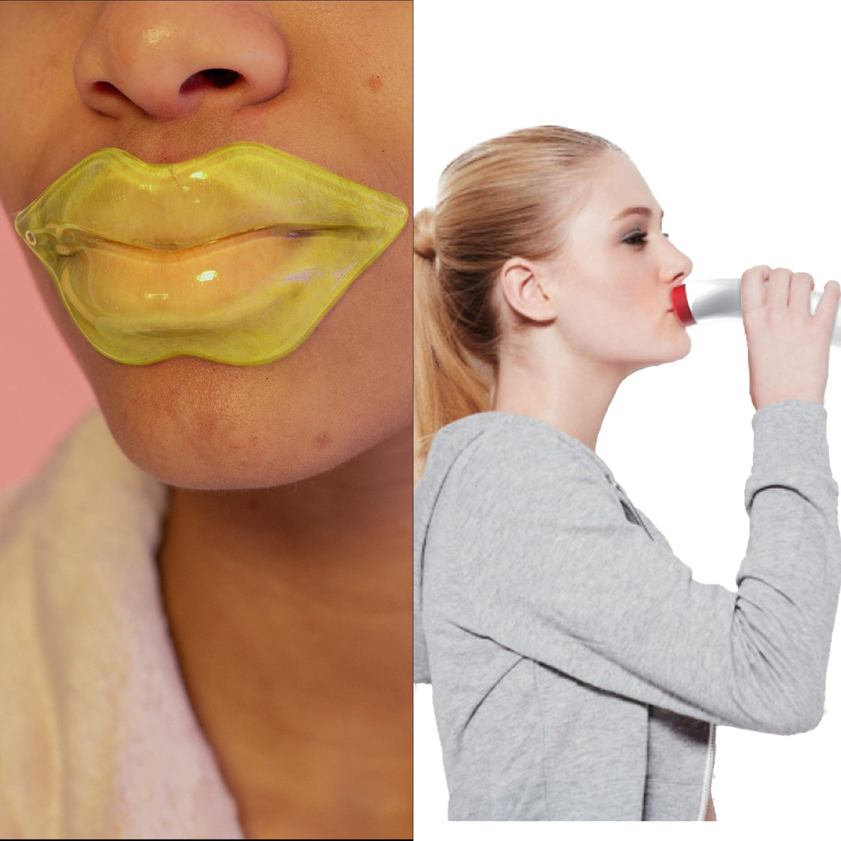 Lip Care Power Duo: Hydrating Lip Masks (Pack of 6) and Automatic Fuller Lip Plumper Device by Pursonic