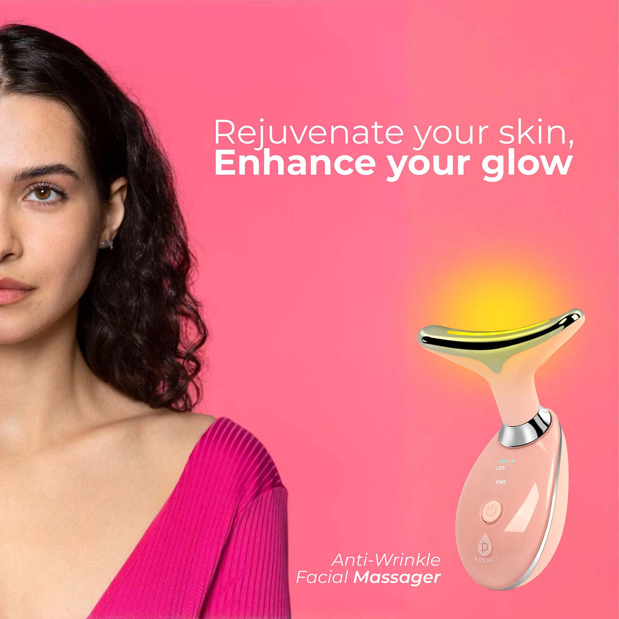 Pursonic Radiant Skin Revival Bundle: 7-in-1 LED Therapy, Anti-Aging Serums & Eye Gel