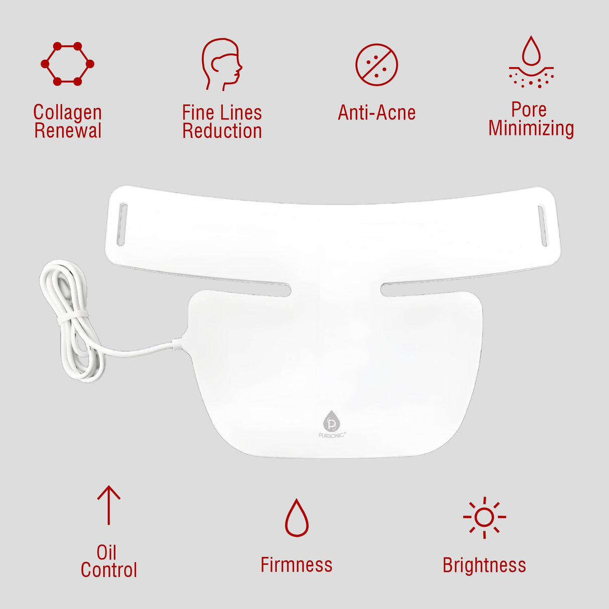 Pursonic LED Light Therapy Neckplate – Rejuvenate Your Neck & Décolleté by Pursonic