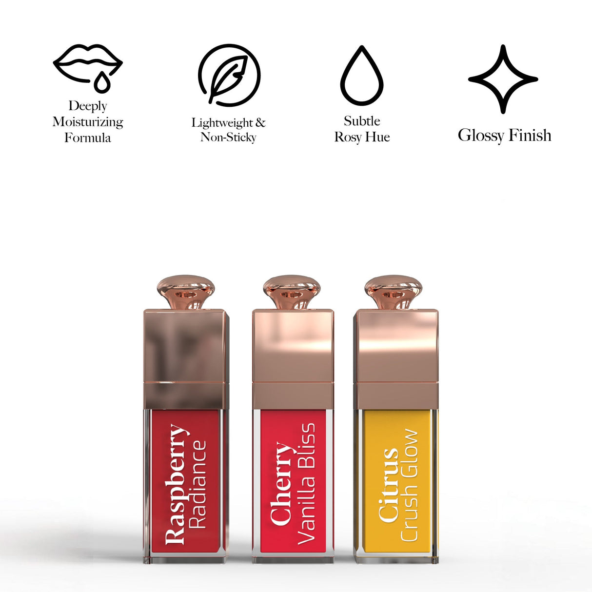 Pursonic Nourishing Lip Oil Set – 3-Flavors of Moisturizing Shine by Pursonic