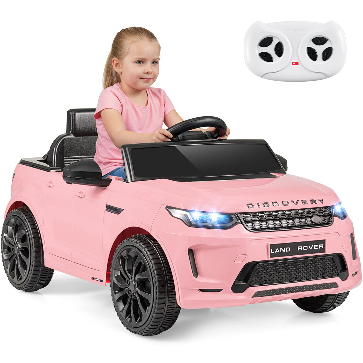 Licensed Land Rover Kids Ride on Car 12V Battery Powered Kids Electric Car-Pink