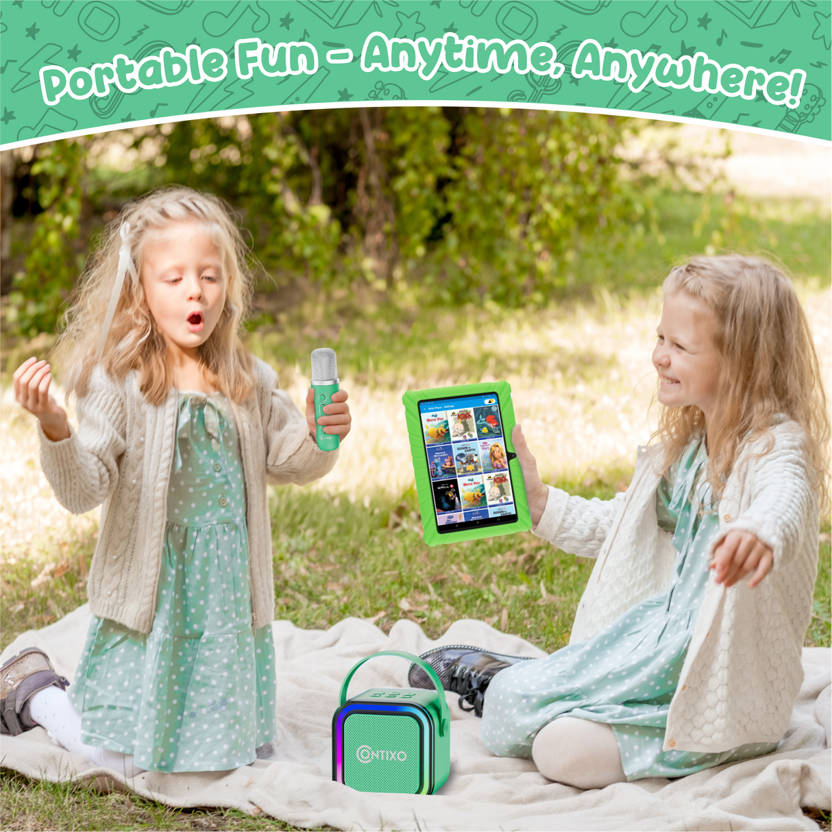Contixo V8 7" Kids Tablet With Kids Bluetooth Karaoke and Two Microphones