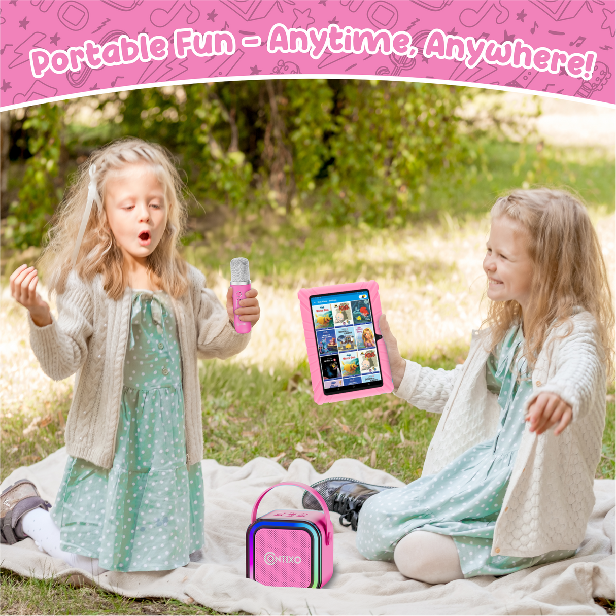 Contixo V8 7" Kids Tablet With Kids Bluetooth Karaoke and Two Microphones