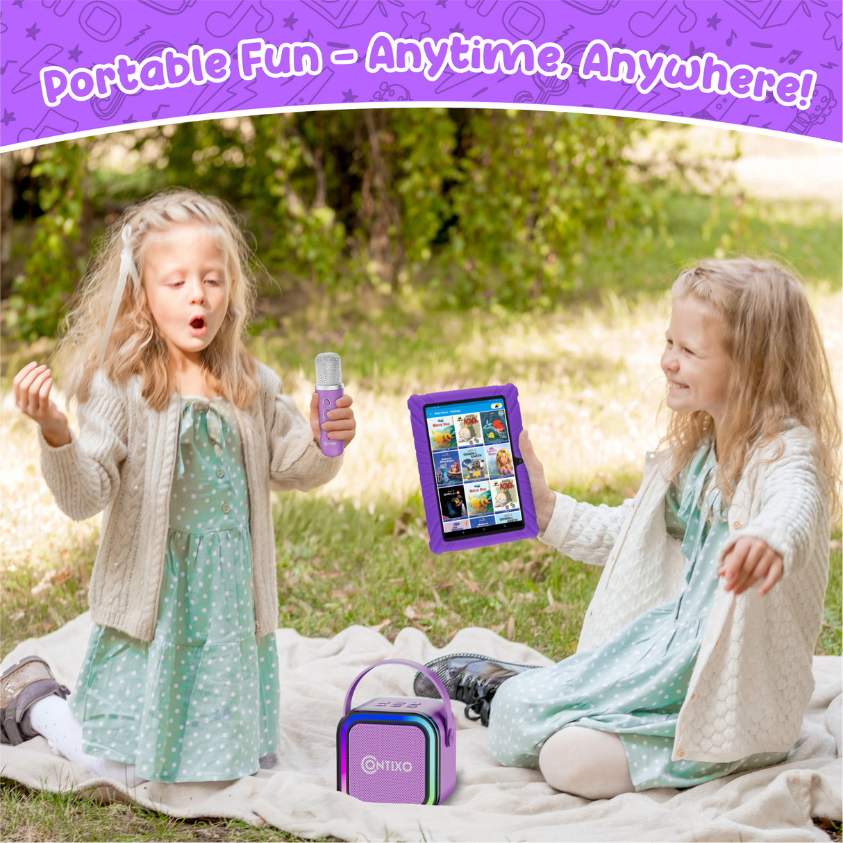 Contixo V8 7" Kids Tablet With Kids Bluetooth Karaoke and Two Microphones