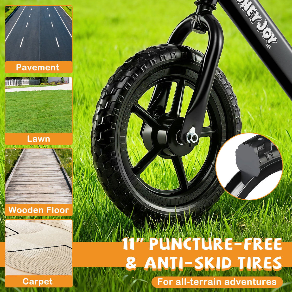 Lightweight Toddler Balance Bike No Pedal Training Bicycle-Black
