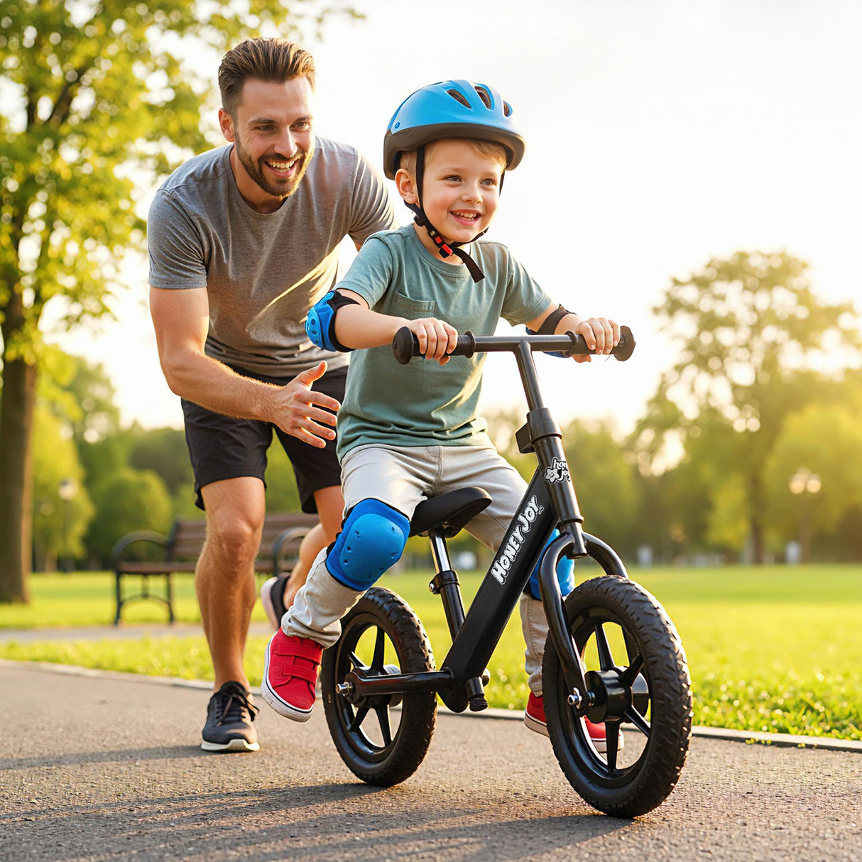 Lightweight Toddler Balance Bike No Pedal Training Bicycle-Black