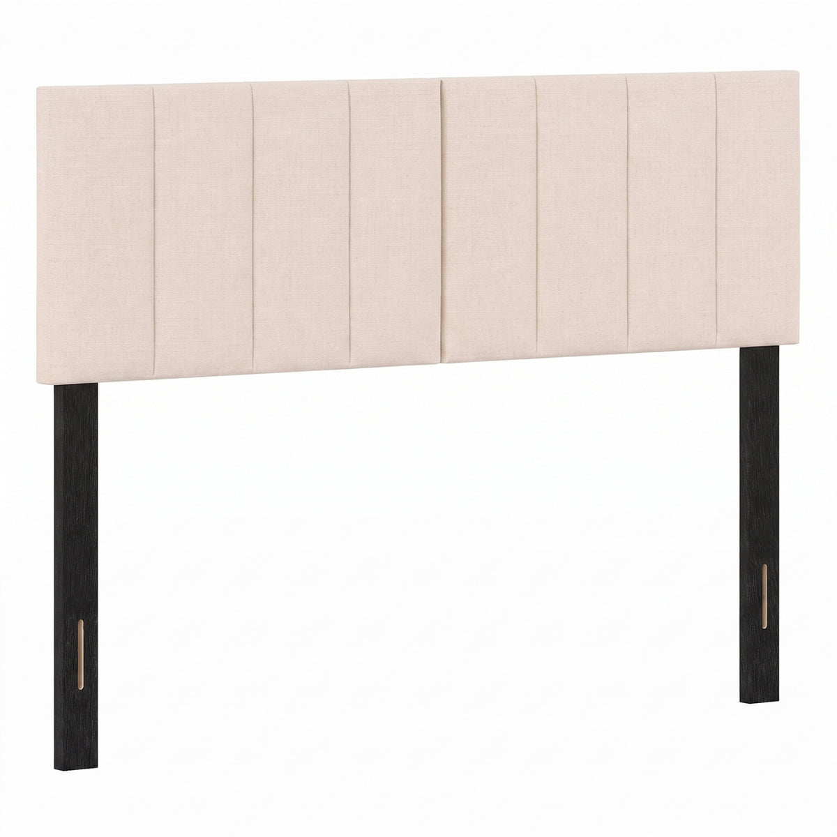 Linen Upholstered Headboard with Solid Wood Legs and Adjustable Width-Beige