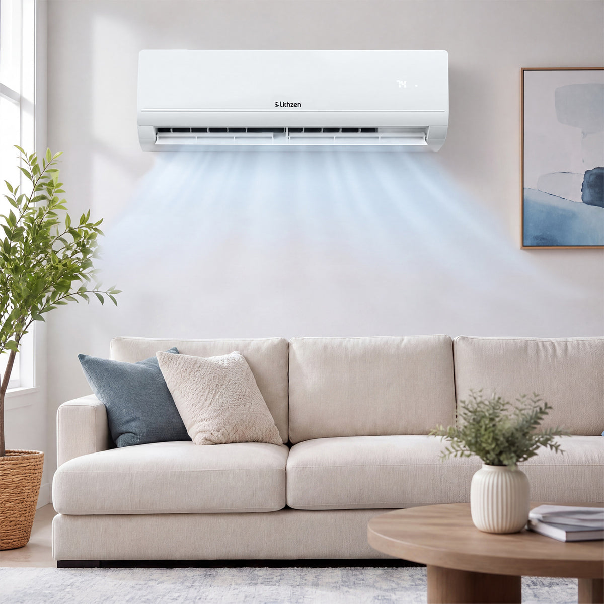 Lithzen 24000 BTU 208-230V 17 SEER2 Mini Split Air Conditioner and Heater WiFi Enabled