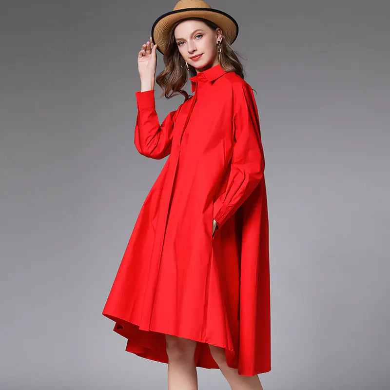 Loose Fashion Women's Shirt Dress