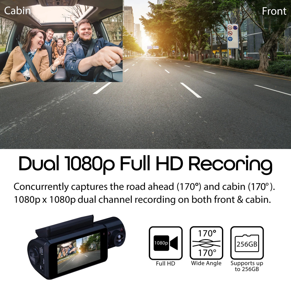 Open Box! Rexing V3 Dual Camera Front and Inside Cabin Full HD 1080p with WiFi and Built-in GPS