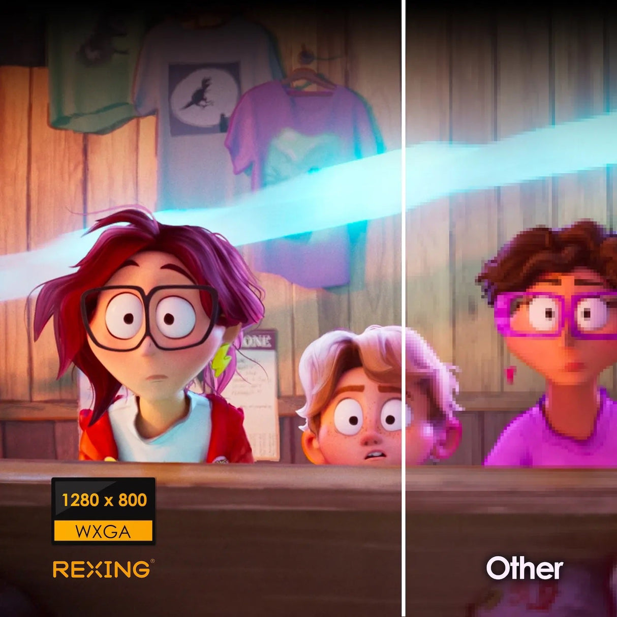 Rexing PV7 Pro Smart DLP Projector 600ANSI with 3D Projection, Wi-Fi, Bluetooth