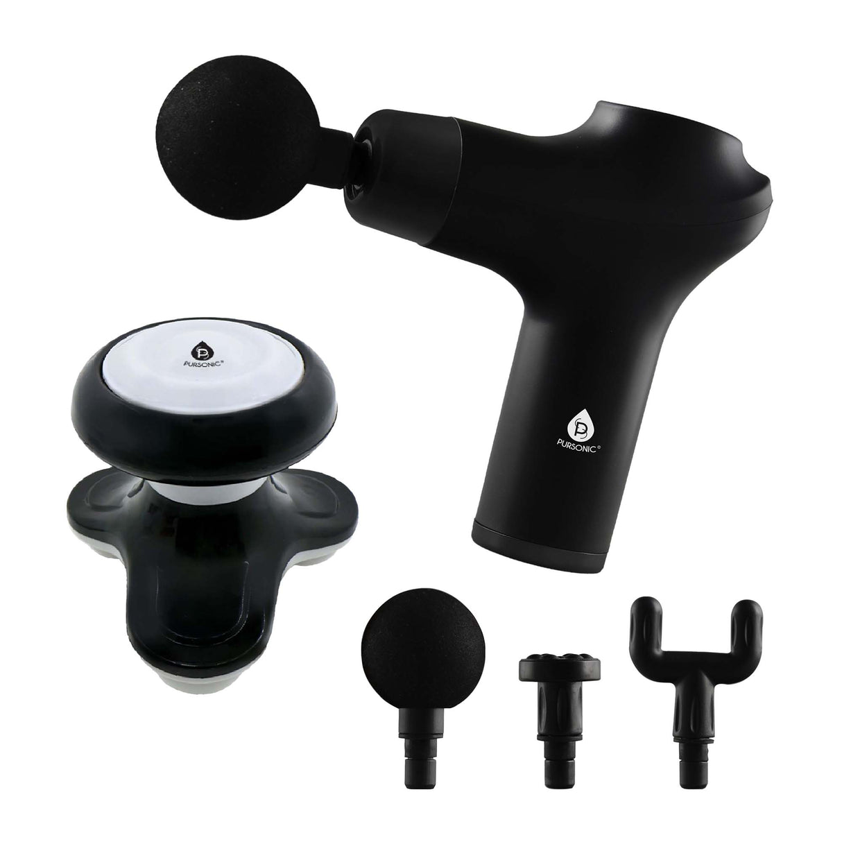 Pursonic Muscle Recovery & Relaxation Power Duo: Massage Gun & Handheld Electric Sport Massager by Pursonic