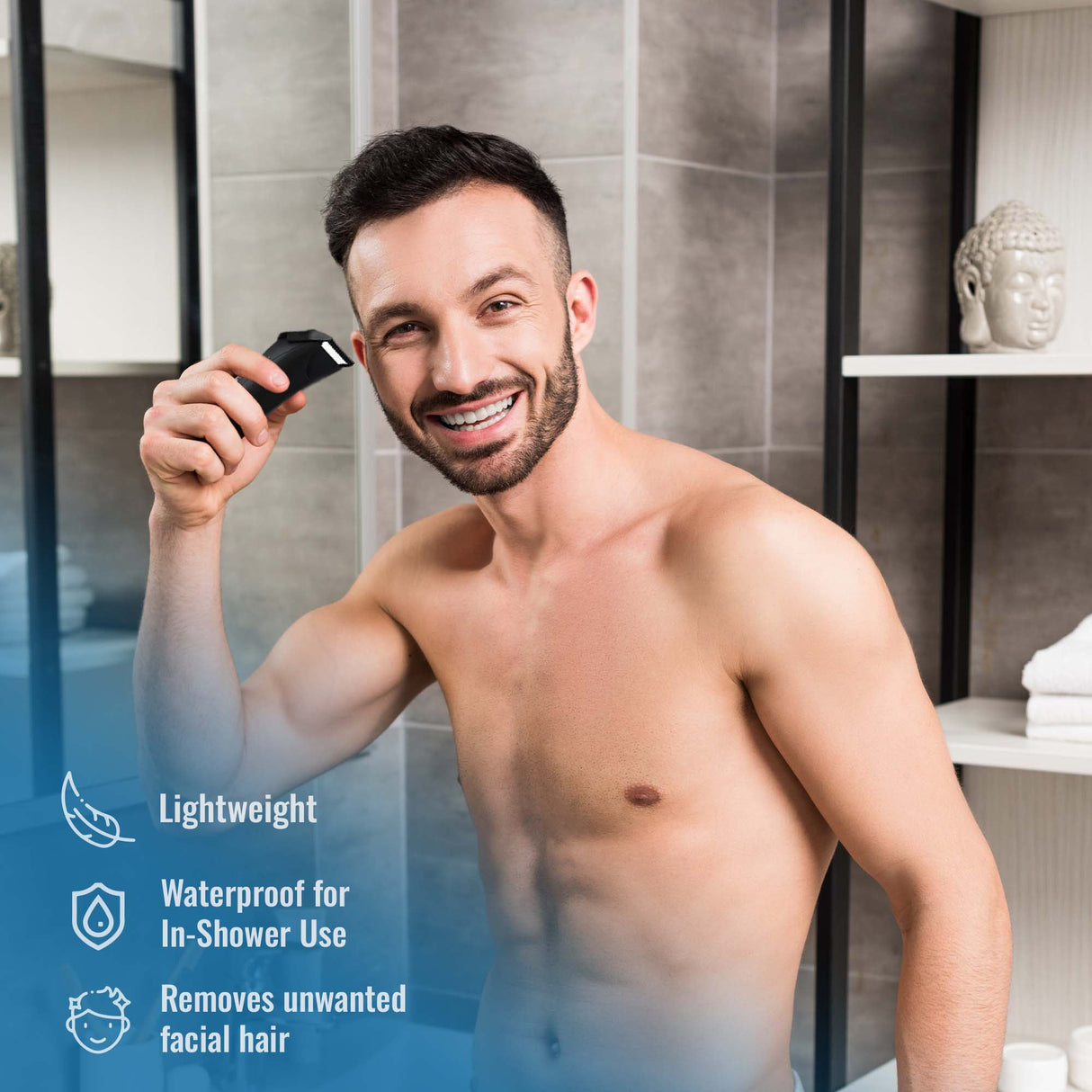 Pursonic – Mario Lopez Wireless Body Hair Trimmer & Shaver + Nose and Ear Hair Trimmer + Men’s Assorted Face and Body Wipes (3-Pack, 150 Wipes) by Pursonic