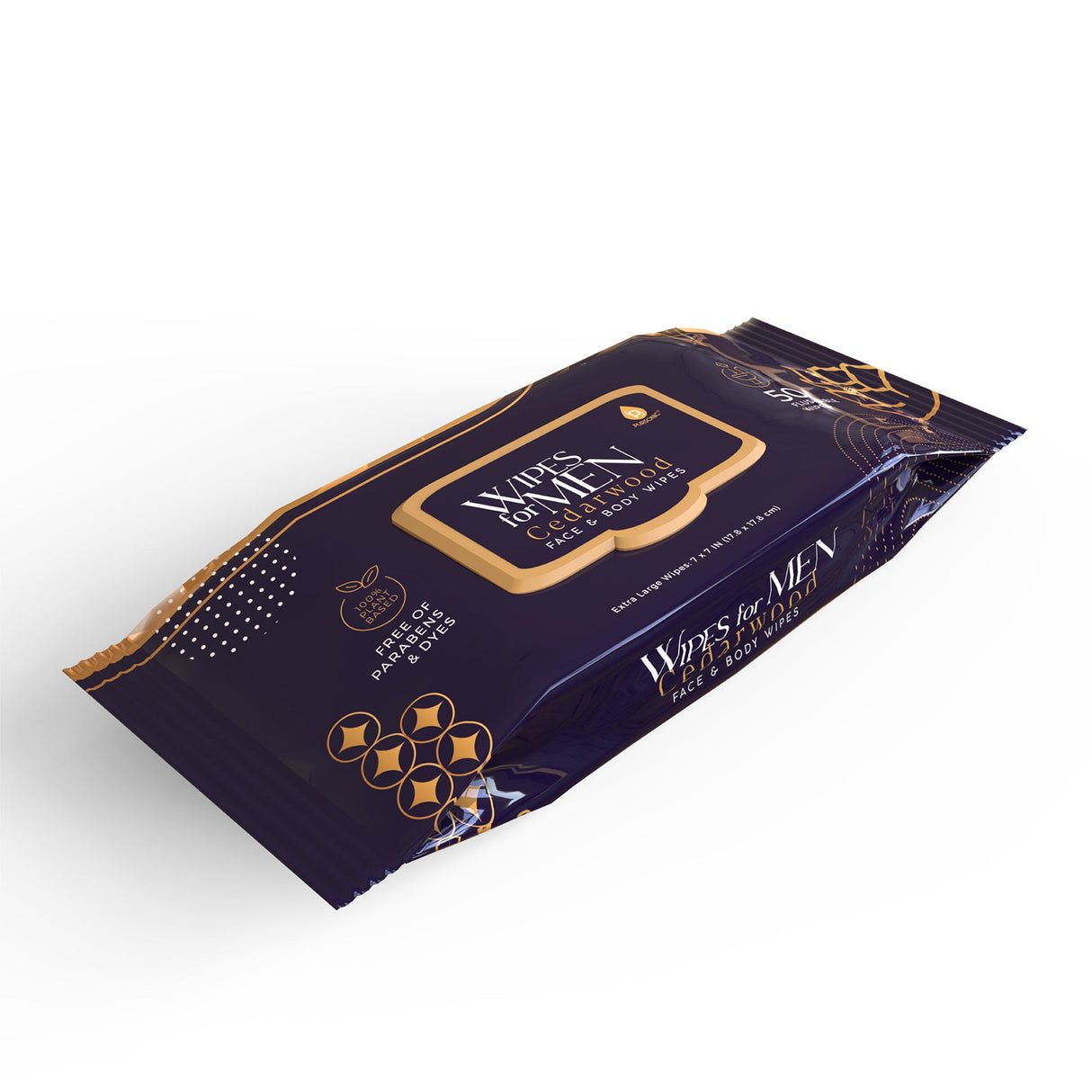 Men's Assorted Face and Body Wipes – Cedarwood, Tea Tree, and Eucalyptus (3-Pack, 150 Wipes) by Pursonic