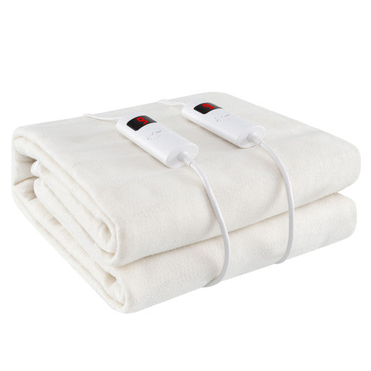 Machine Washable Electric Bed Warmer with Dual Controller 9 Heat Setting and 9-Hour Auto Off and Overheat Protection-Full Size