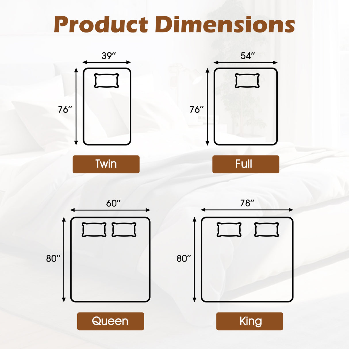 Machine Washable Electric Bed Warmer with Dual Controller 9 Heat Setting and 9-Hour Auto Off and Overheat Protection-Full Size