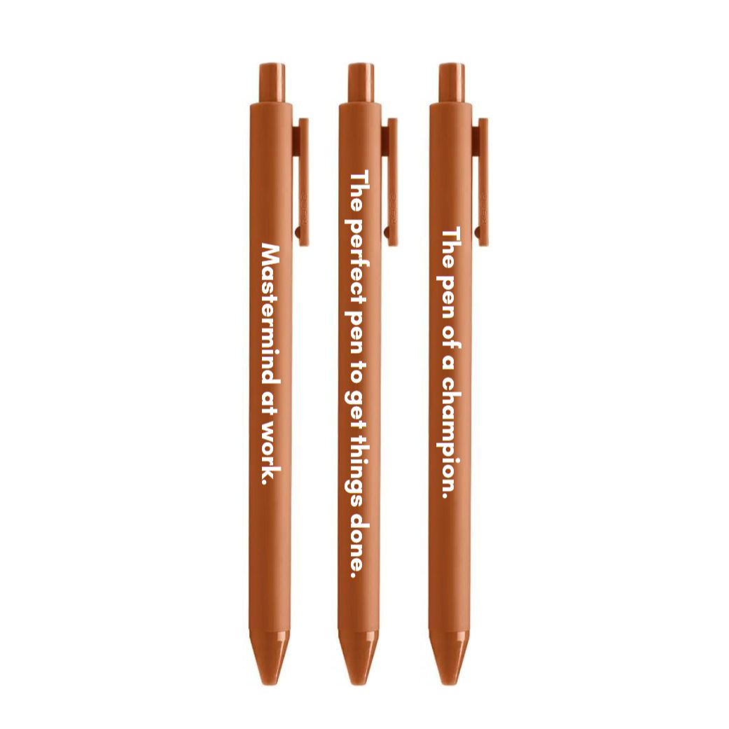 Mastermind Pen Set ๐ | Gel Click Pen Gift Set | 3 Pens in Caramel