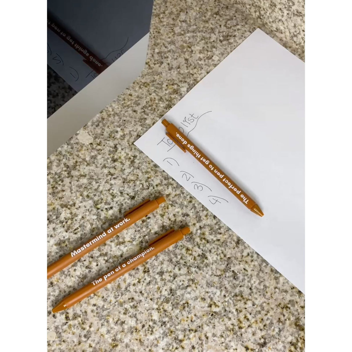 Mastermind Pen Set ๐ | Gel Click Pen Gift Set | 3 Pens in Caramel