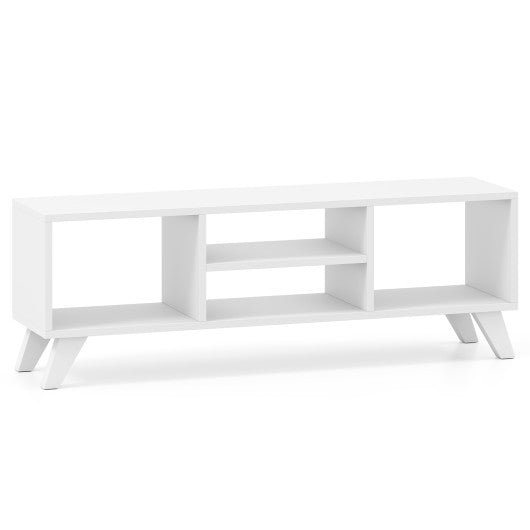 Media TV Console Table with Raised Support Legs-White