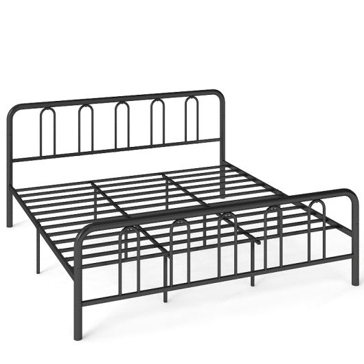 Full/Queen Size Metal Bed Frame with Headboard and Footboard-King Size