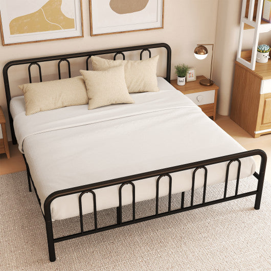 Full/Queen Size Metal Bed Frame with Headboard and Footboard-King Size