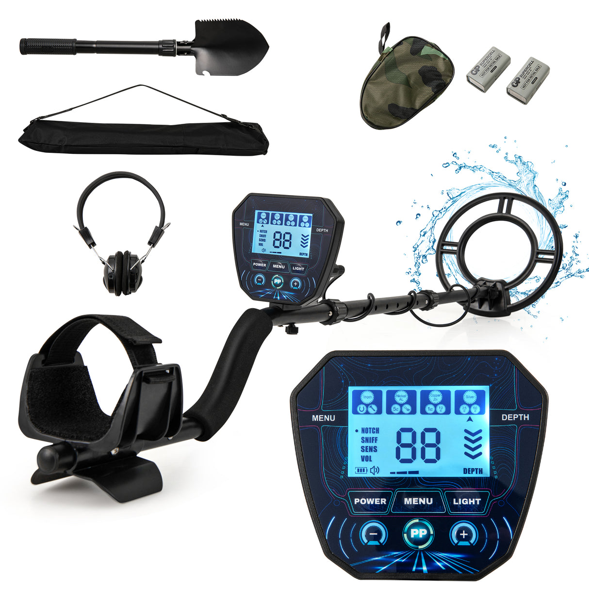 Metal Detector with Backlit LCD Display and Advanced DSP Chip
