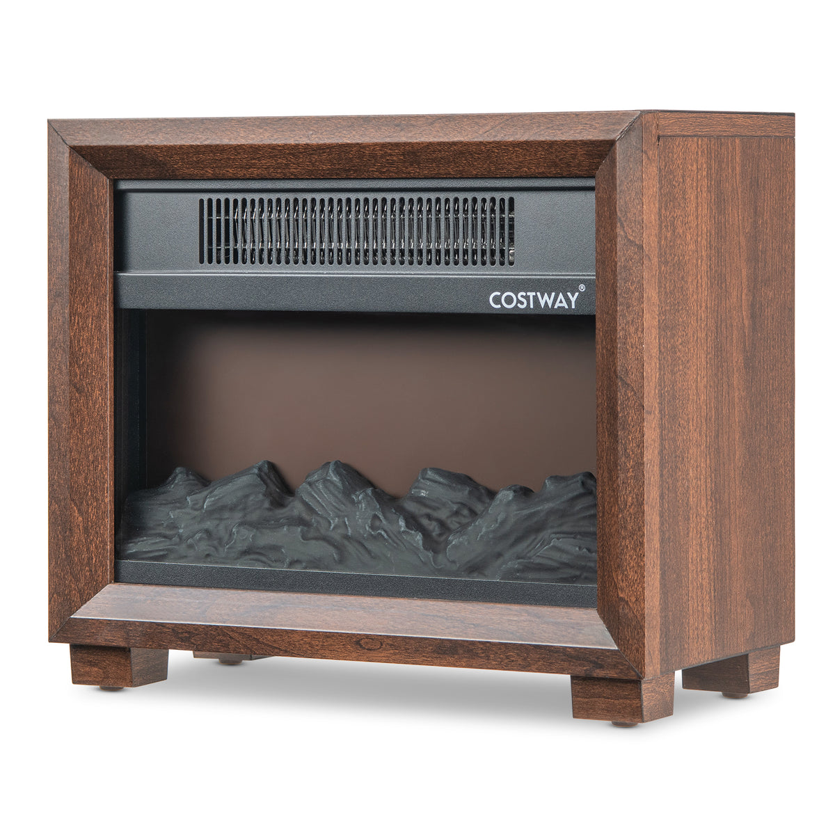 Mini Wooden Space Tabletop Fireplace with Realistic Flame Effect