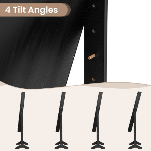 Mirror Jewelry Cabinet with 20 Warm Lights and 4 Tilt Angles-Black