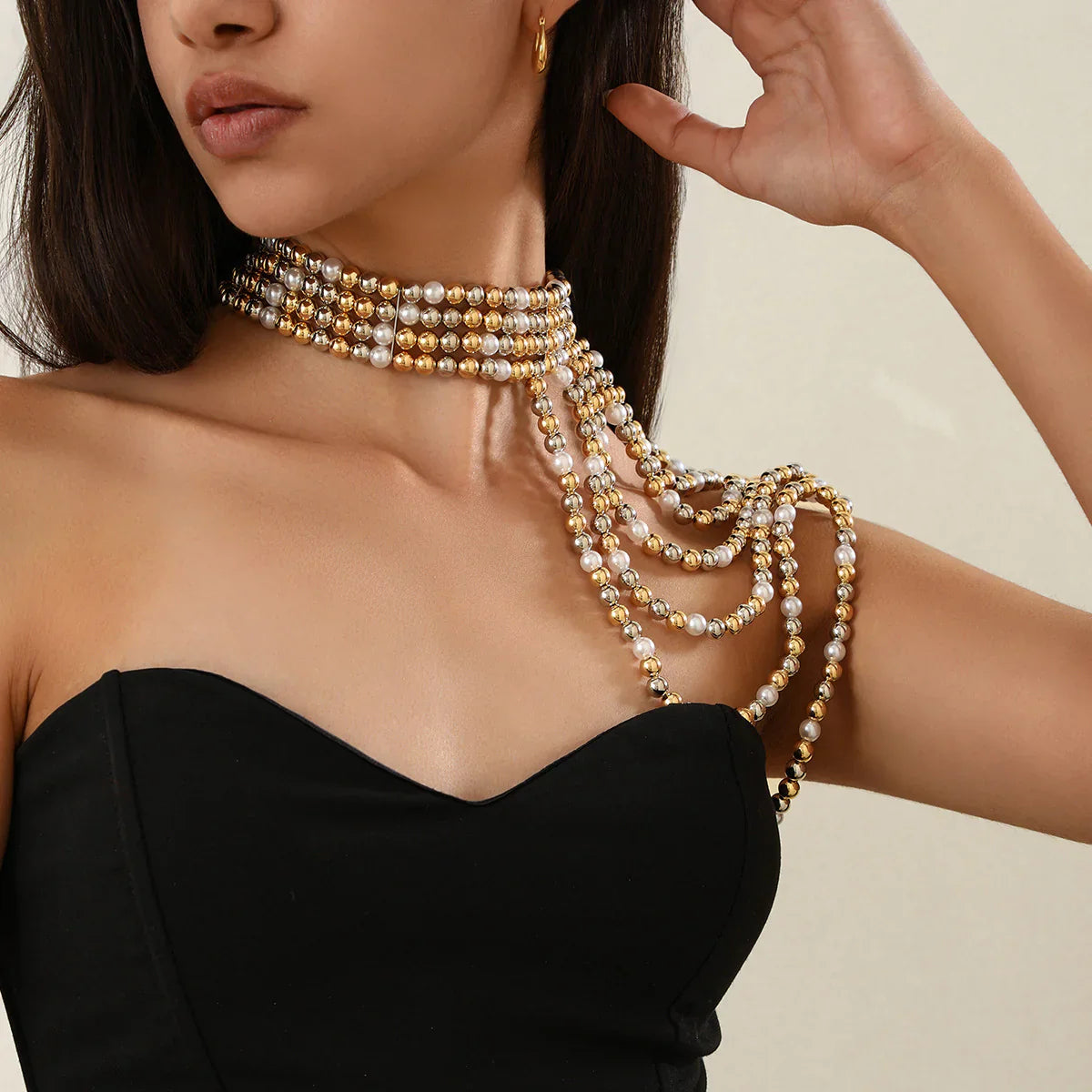 Multi-Layer Tassel Pearl Shoulder Chain