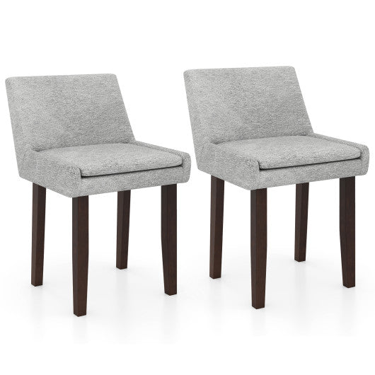 Modern Upholstered Fabric Side Leisure Chair Set of 2-Gray